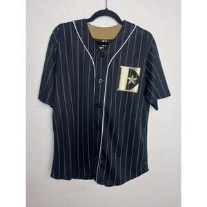 Elton John Black Gold Pinstripe Button Up Jersey Elton 25 Size Small